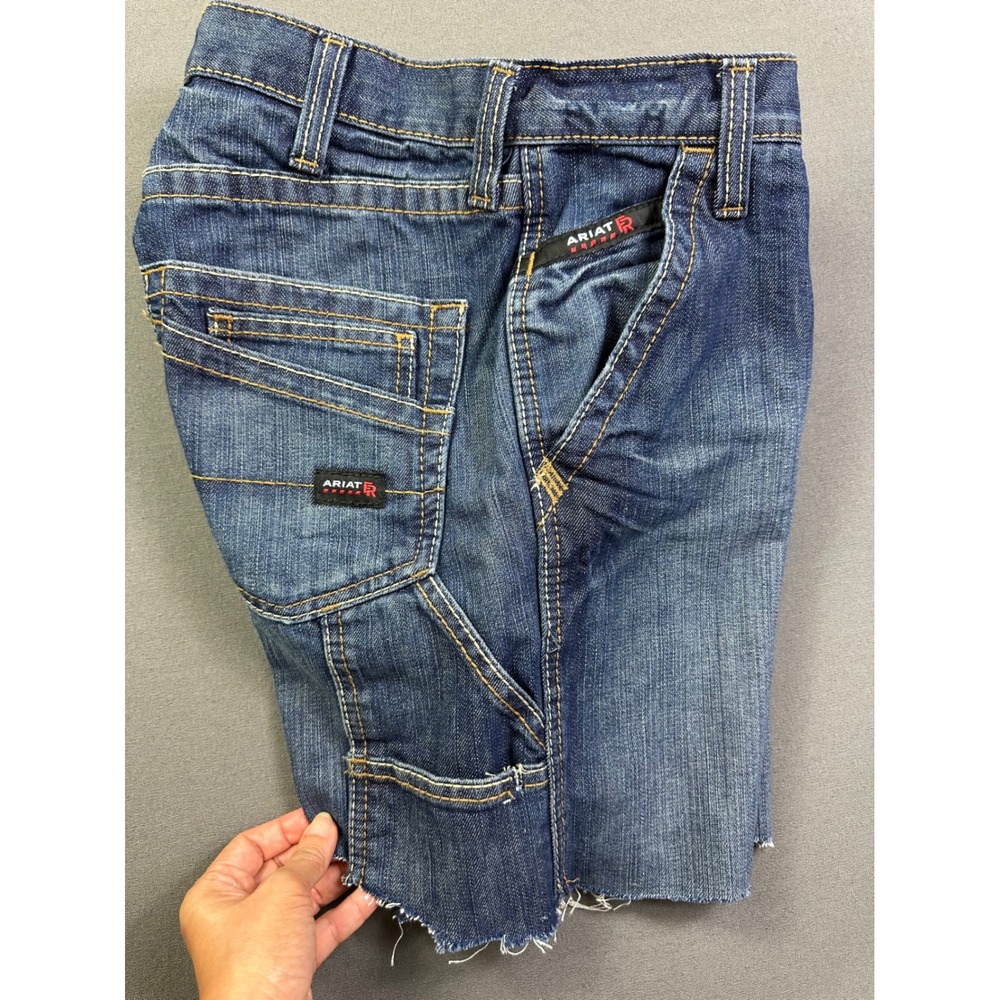 Ariat‎ FR Men's Flame Resistant Denim Cut Off Carpenter Shorts CAT 2 Blue 31